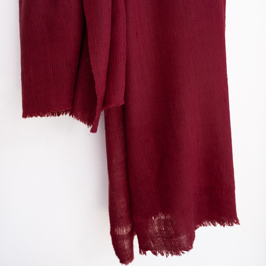 Handwoven Pashmina Shawl dyed with madder