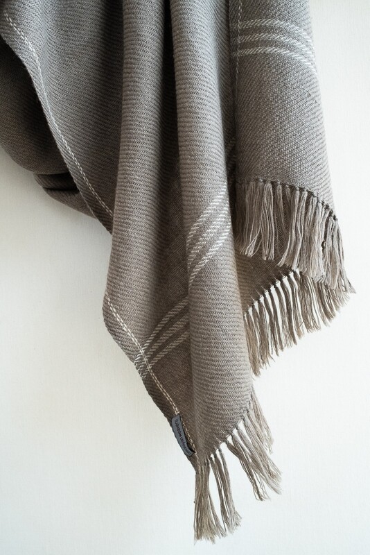 Hand-woven woolen stole dyed with harada