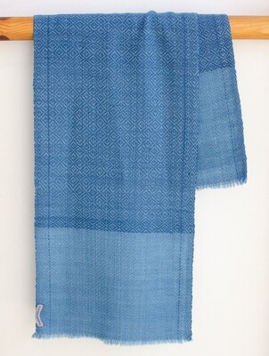 Small Woolen Scarf Dyed with Indigo