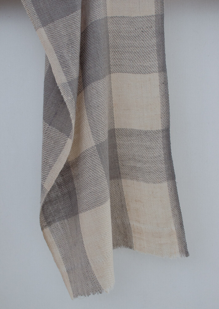 Hand-woven Pashmina Scarf yed with tea and harada