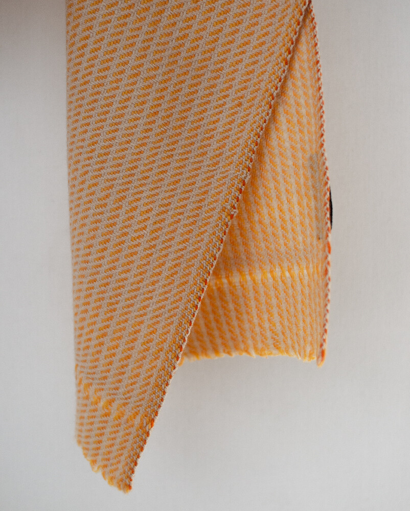 Handwoven Woolen Scarf Dyed with tea and tesu flowers