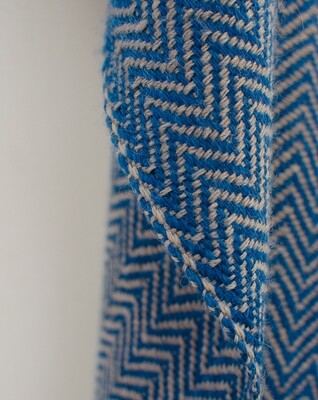 Handwoven Woolen Scarf Dyed with indigo and harada