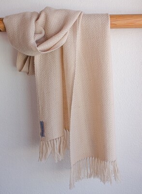 Handwoven Woolen Scarf Dyed with tea