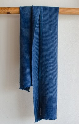 Handwoven Woolen Scarf Dyed with indigo