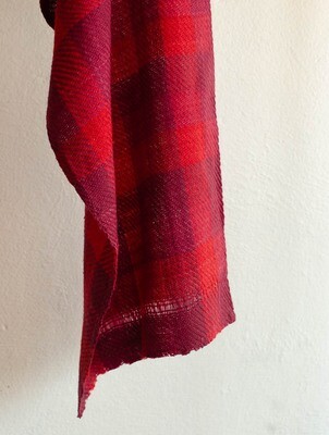 Handwoven Woolen Scarf Dyed with madder and sappanwood