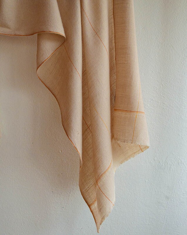 Woollen Stole Dyed with Tea and Tesu Flowers