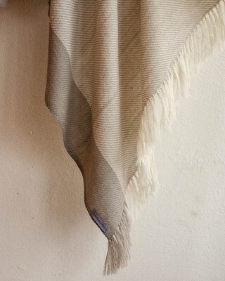 Hand-woven woolen shawl dyed with Tea and Harada