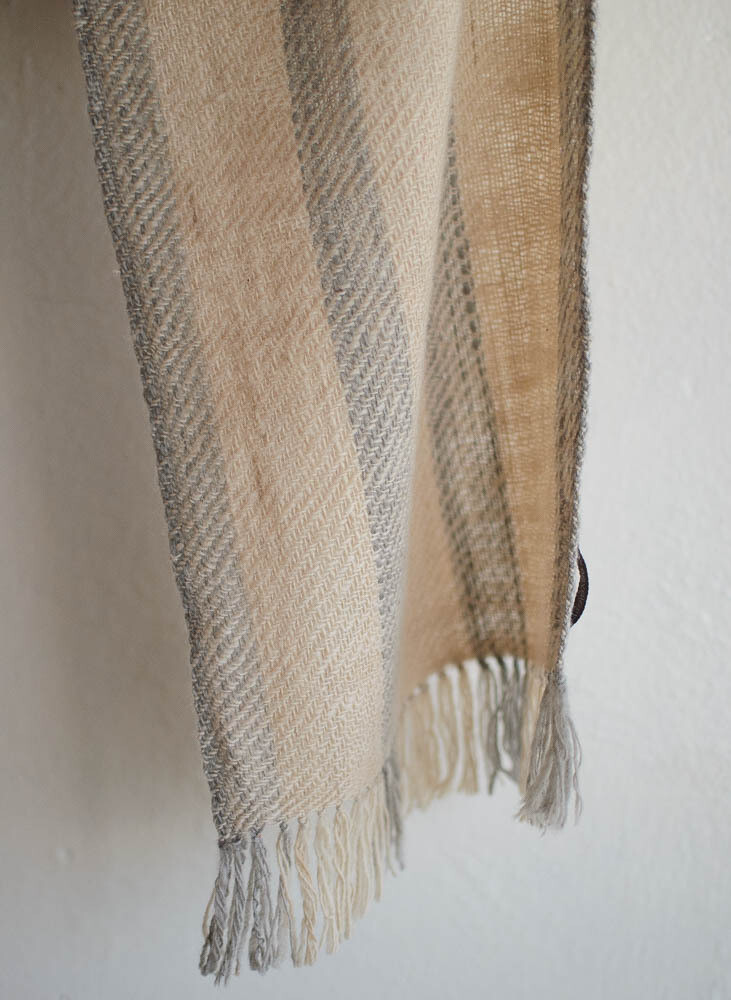 Small Handspun woolen Scarf dyed with Tea and Harada
