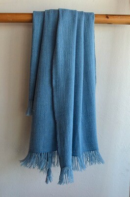 Woolen Shawl Hand Spun and Handwoven Dyed with Indigo and Harada