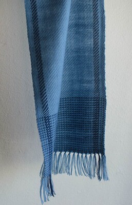 Small Woolen Scarf Dyed with Indigo