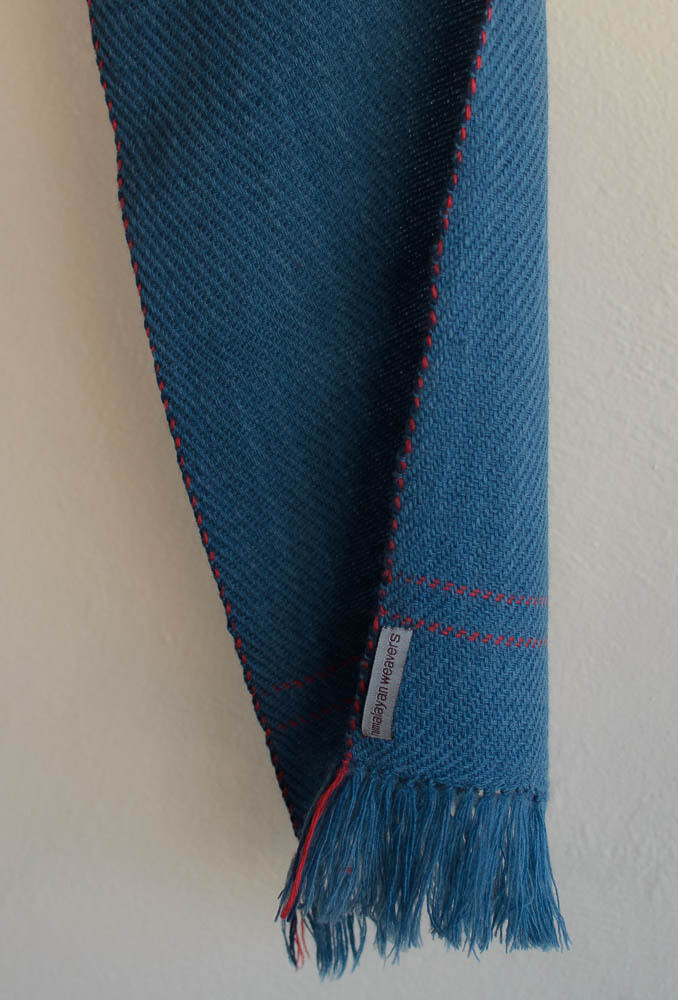 Small Woolen Scarf Dyed with Indigo and Madder
