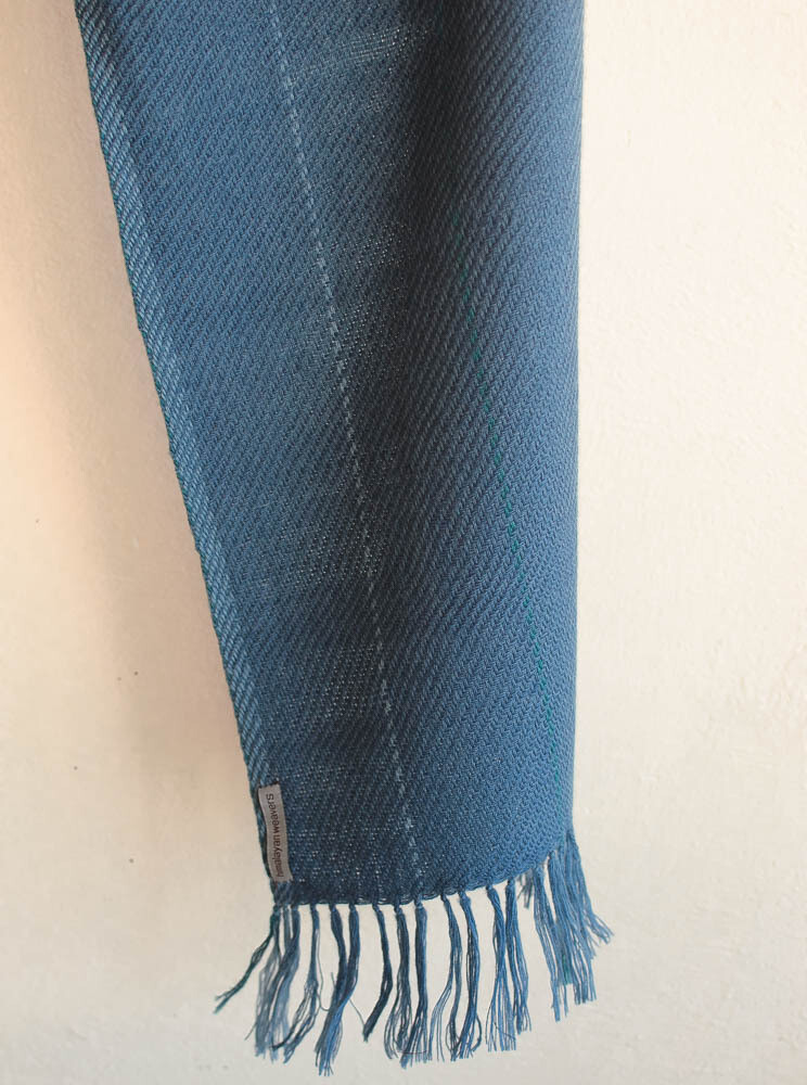 woolen scarf handmade with natural dyes