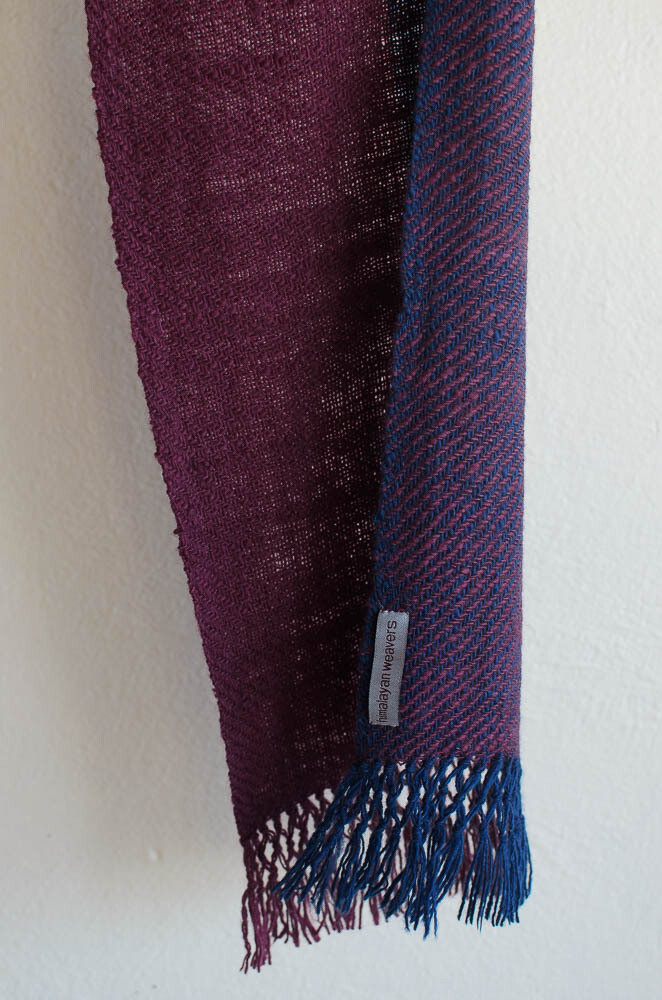woolen scarf handmade with natural dyes