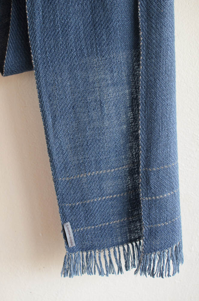 woolen scarf handmade with natural dyes