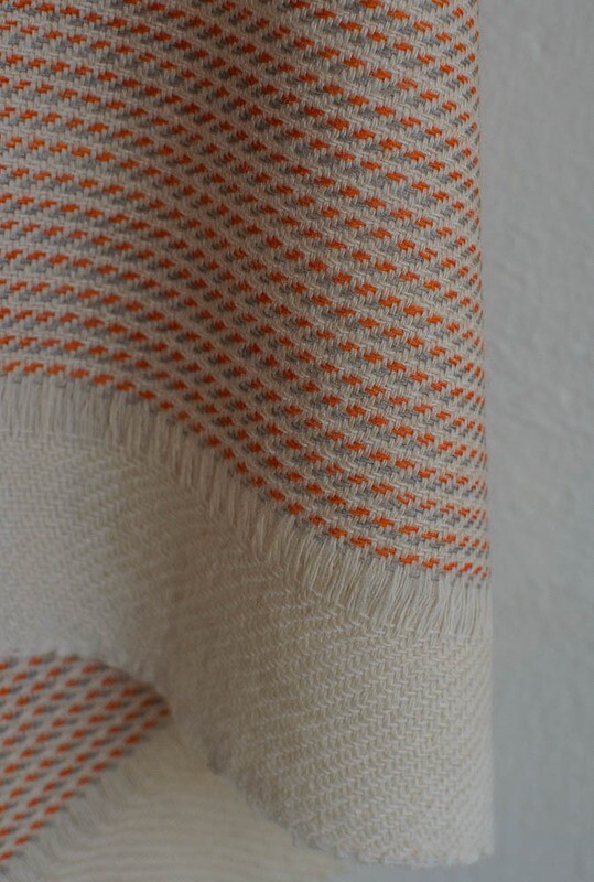 Hand-woven woolen stole dyed with Tea, Tesu flowers and Harada