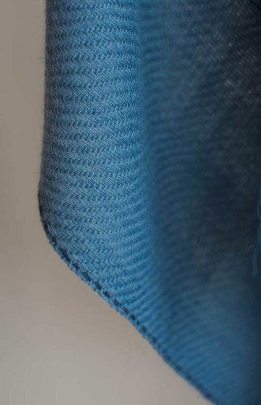 Small Hand-woven Woolen Stole Dyed with Indigo
