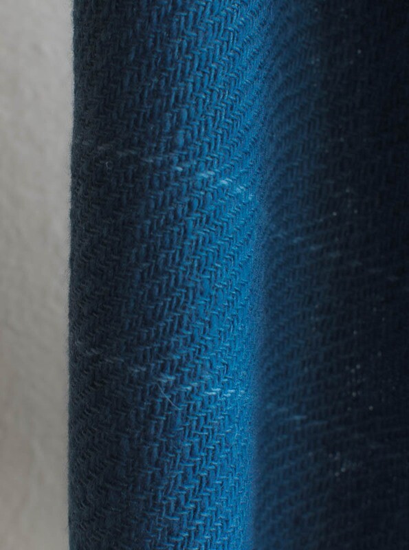 Handspun woolen stole dyed with Indigo