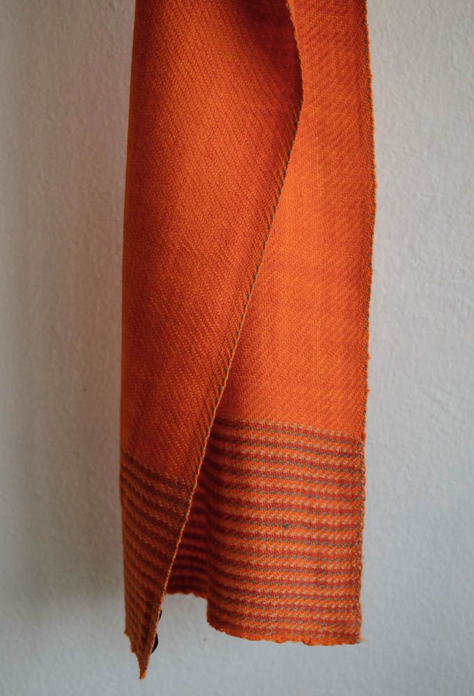 woolen scarf handmade with natural dyes