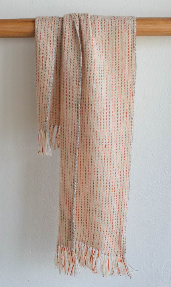Small Handspun woolen Scarf dyed with Tea, Harada and Tesu Flowers woolen scarf handmade with natural dyes