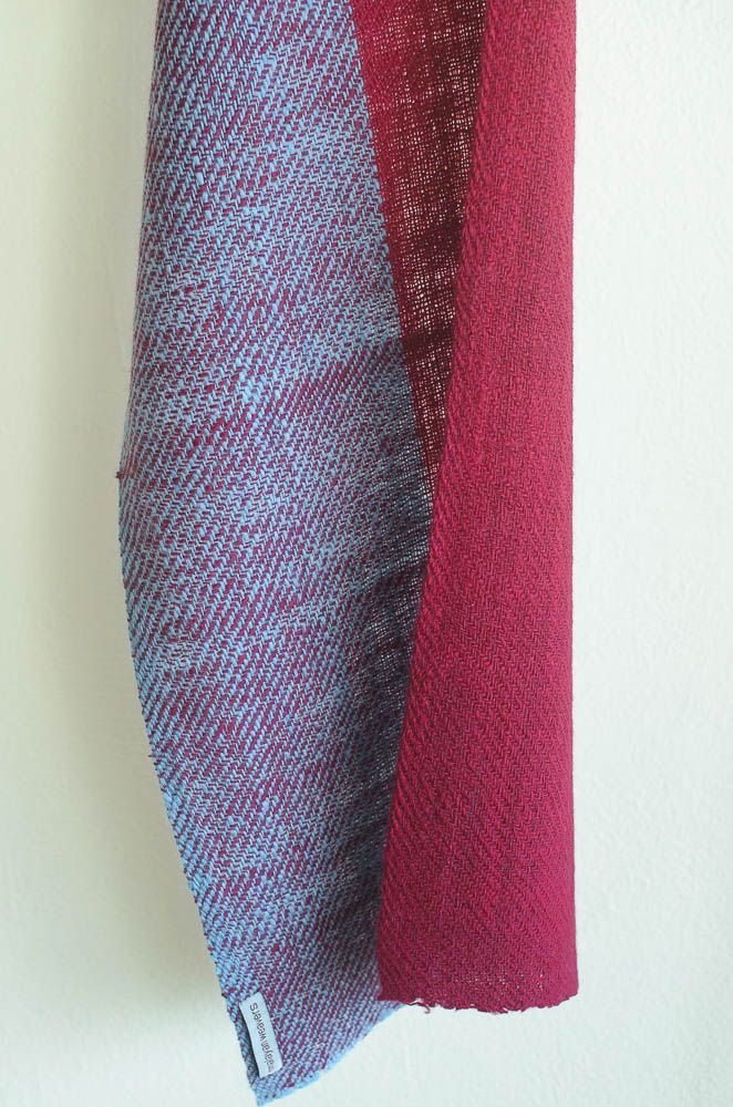 Handspun woolen Scarf dyed with Indigo and Shellac