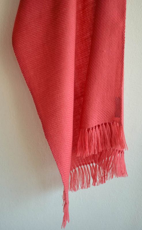 Small Hand-woven Woolen Stole Dyed with Madder