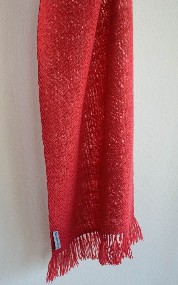 Handspun woolen Scarf dyed with Madder