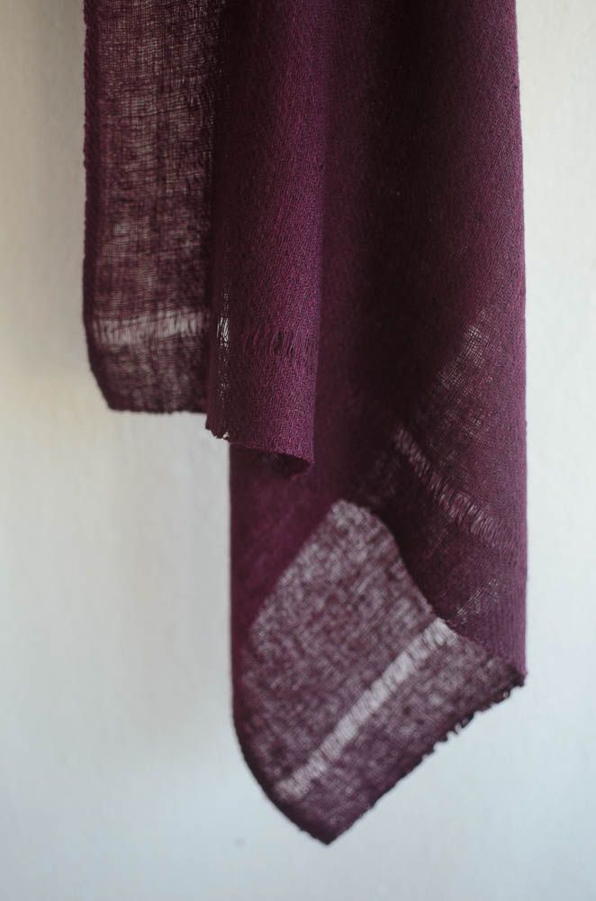 Small Pashmina Stole Made with Yarn Hand-Spun with a charkha (spinning wheel)