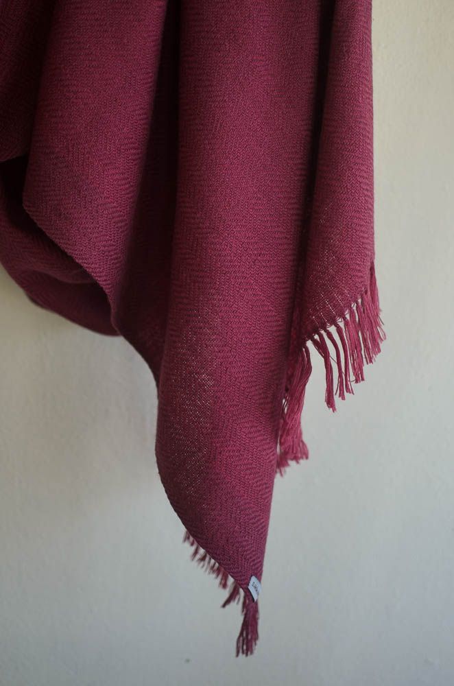 Hand-woven Woolen Shawl coloured with Natural Dyes