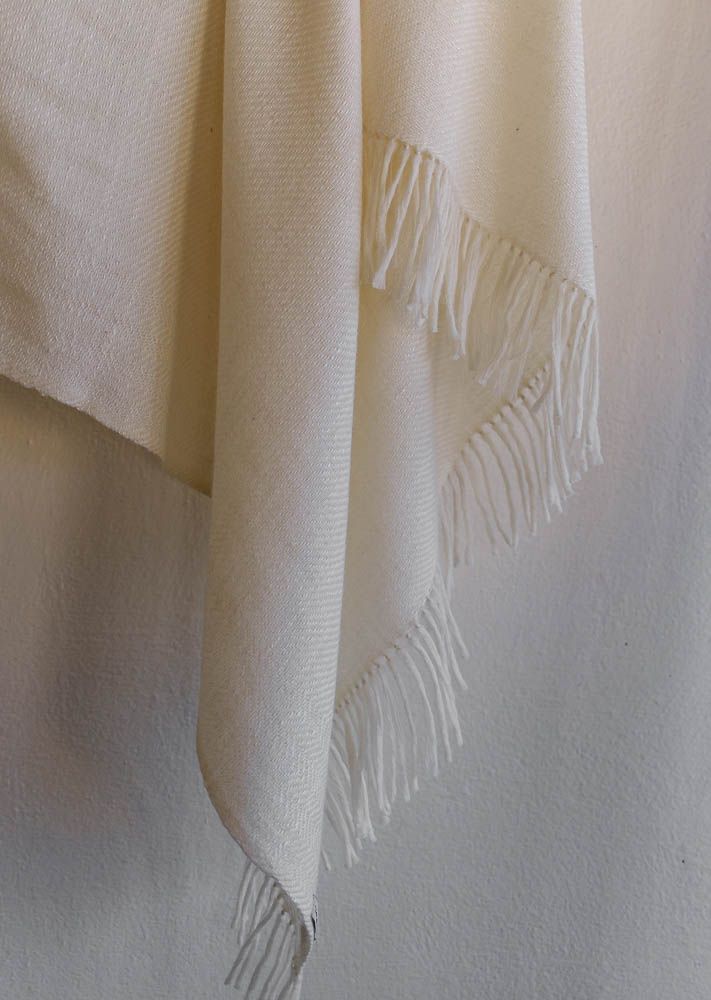 Wool and Eri Silk Shawl (Undyed)