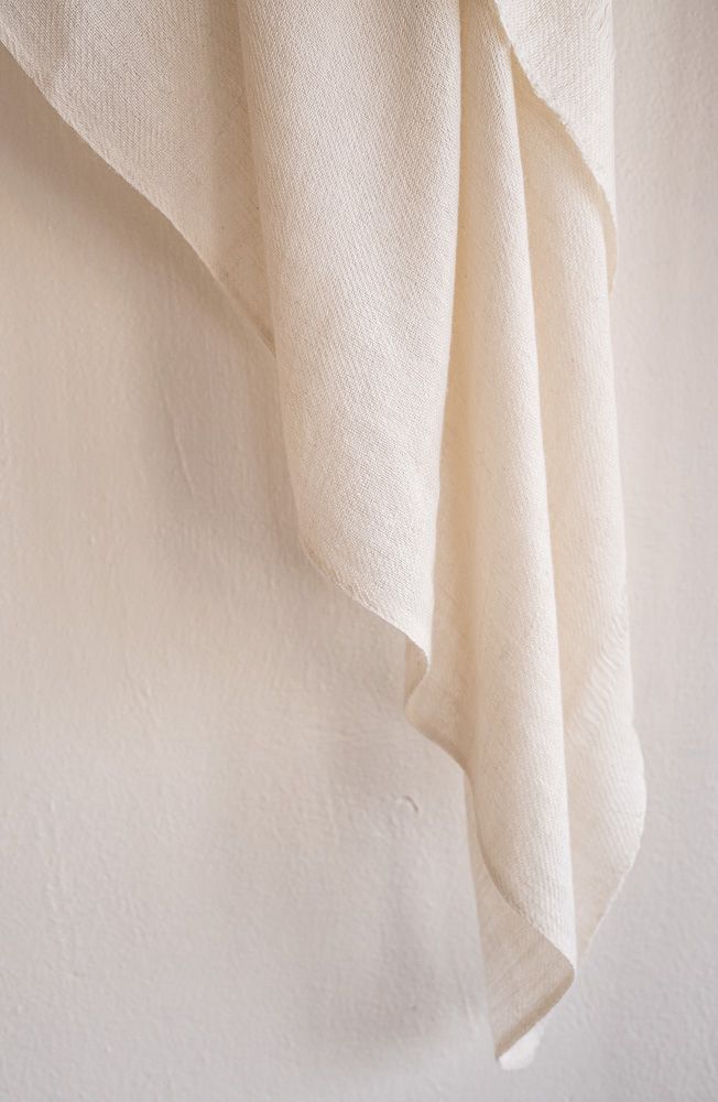 Hand-Woven Pashmina Shawl with Mill-Spun Pashima (Undyed)