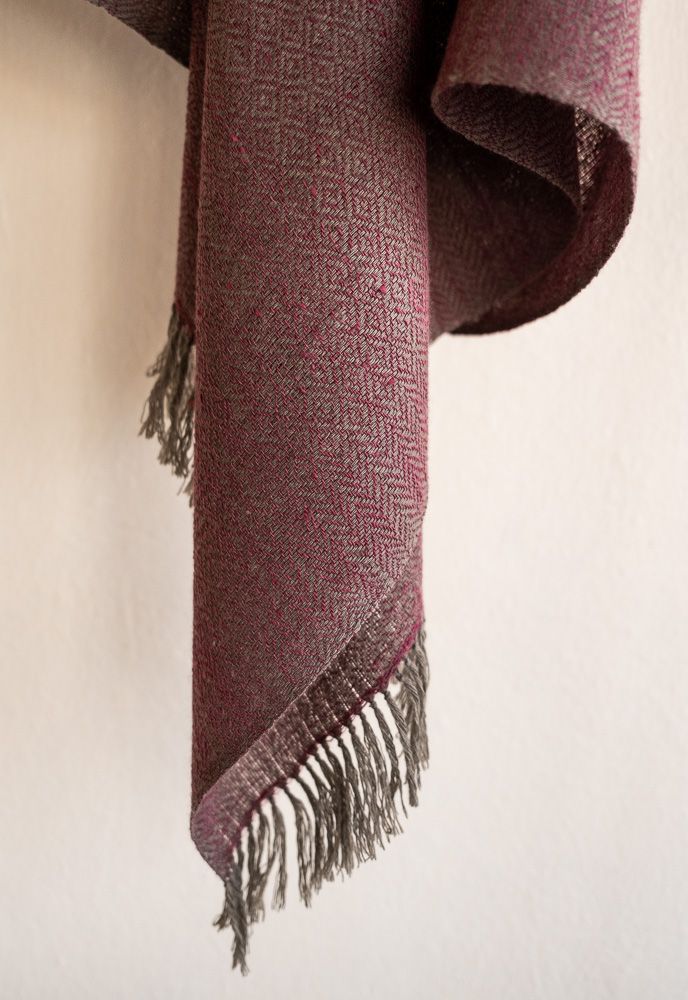 Small Hand-woven Woolen Stole Coloured With Natural Dyes