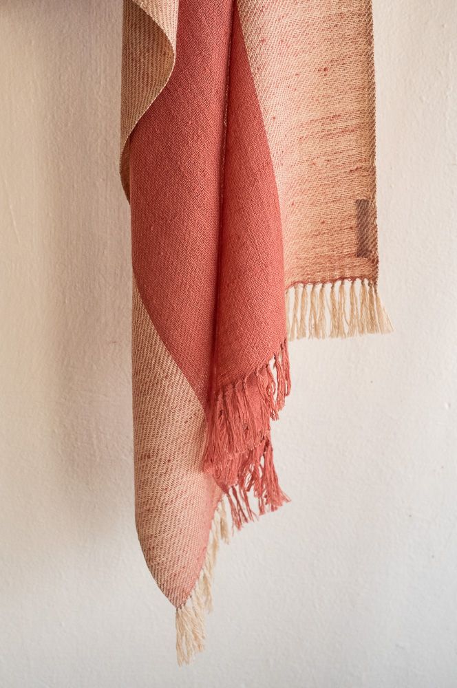Small Hand-woven Woolen Stole Coloured With Natural Dyes