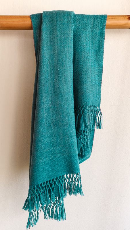 Hand-woven woollen stole dyed with Natural Dyes (with jali )