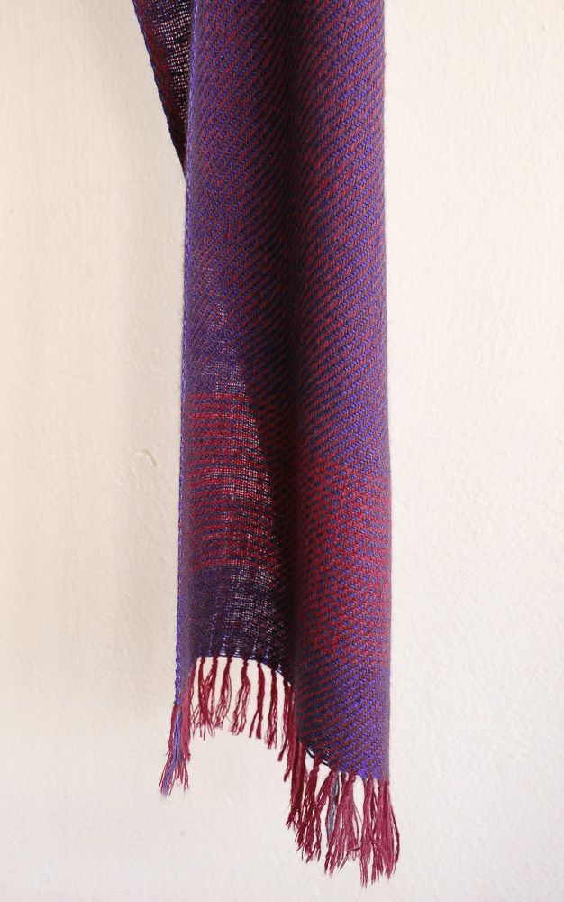 Pashmina Scarf Made with Yarn Hand-Spun with a charkha (spinning wheel)