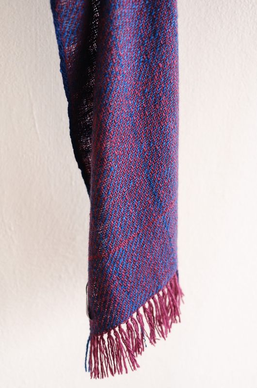 Handspun woolen Scarf dyed with natural dyes (handspun warp and weft)