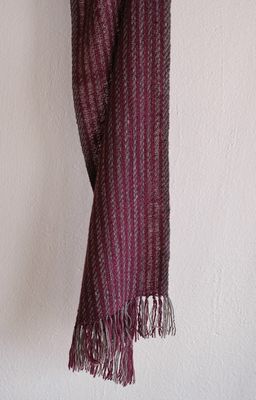 Woollen Scarf Made With Handspun Wool, Dyed With Shellac and Harada