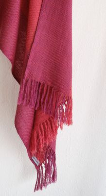 Small Woollen Stole Coloured With Natural Dyes Madder and Shellac