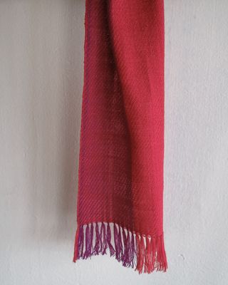 Small Woolen Scarf Coloured with Natural Dyes, Shellac and Madder