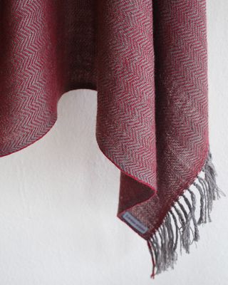 Woolen Shawl for Women with Herringbone Weave