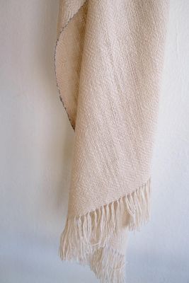 Stole Made With Undyed Handspun Wool