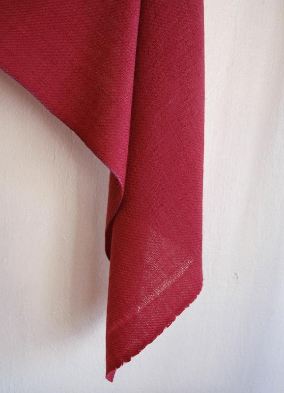 Hand-woven Woolen Stole Coloured With Natural Dye Madder