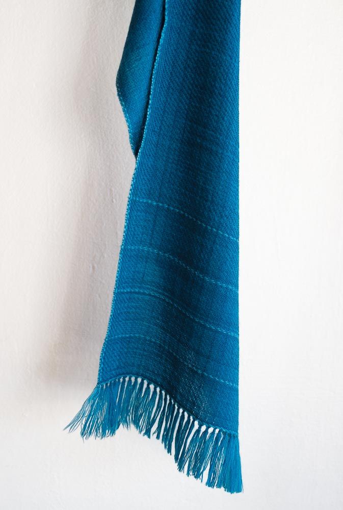 Small Pure Wool Scarf Coloured with Natural Dye Indigo