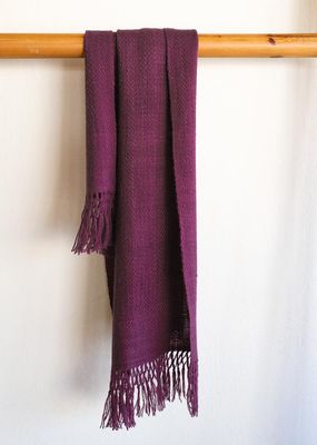 Woolen Scarf Made With Hand-spun Pure Wool and Dyed With Shellac