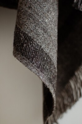 Large Grey Shawl / Throw Made With Himalayan Wool