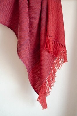 Woolen Stole Dyed with Madder and Sappanwood.