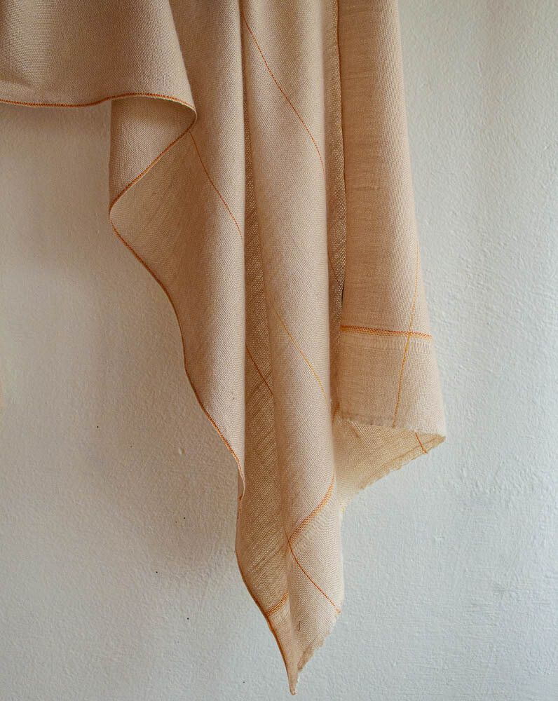 Woollen Stole For Women Dyed with Tea and Tesu Flowers