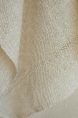 Handwoven Pure Pashmina Shawl- Certified,, Hand-Spun Yarn, Natural Shade, Undyed