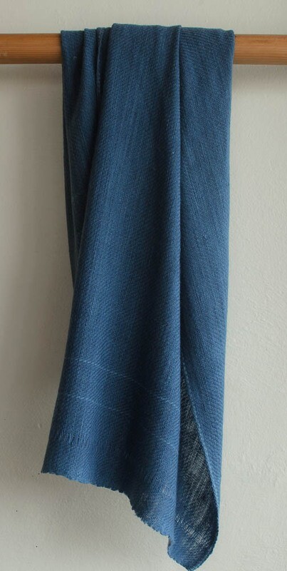 Pure Wool Stole Dyed Blue With Natural Indigo