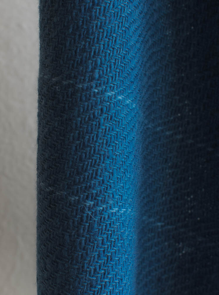 Pure Wool Stole Dyed Blue With Natural Indigo