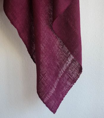 Handwoven Pure Pashmina Shawl- Certified, Made With Hand-Spun Yarn Purple From Natural Dye Shellac